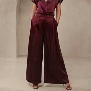Belay Silk Pant Banana Republic 20L Burgundy